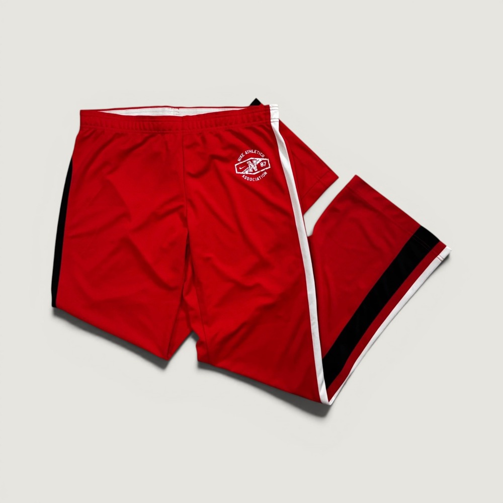 Nike Athletics Association Red Track Pants Side Stripe Wide Leg Womens Large